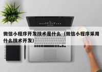 微信小程序开发技术是什么（微信小程序采用什么技术开发）