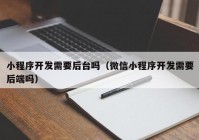 小程序开发需要后台吗（微信小程序开发需要后端吗）