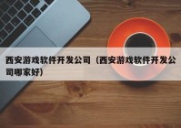 西安游戏软件开发公司（西安游戏软件开发公司哪家好）