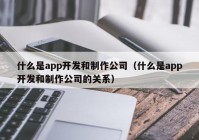 什么是app开发和制作公司（什么是app开发和制作公司的关系）