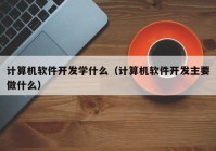 计算机软件开发学什么（计算机软件开发主要做什么）