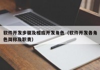 软件开发步骤及相应开发角色（软件开发各角色简称及职责）