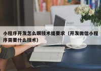 小程序开发怎么跟技术提要求（开发微信小程序需要什么技术）