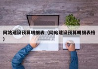 网站建设预算明细表（网站建设预算明细表格）