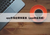 app开发经费预算表（ppp项目预算）