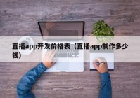 直播app开发价格表（直播app制作多少钱）