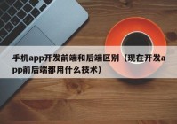 手机app开发前端和后端区别（现在开发app前后端都用什么技术）