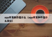 app开发制作是什么（app开发制作是什么岗位）